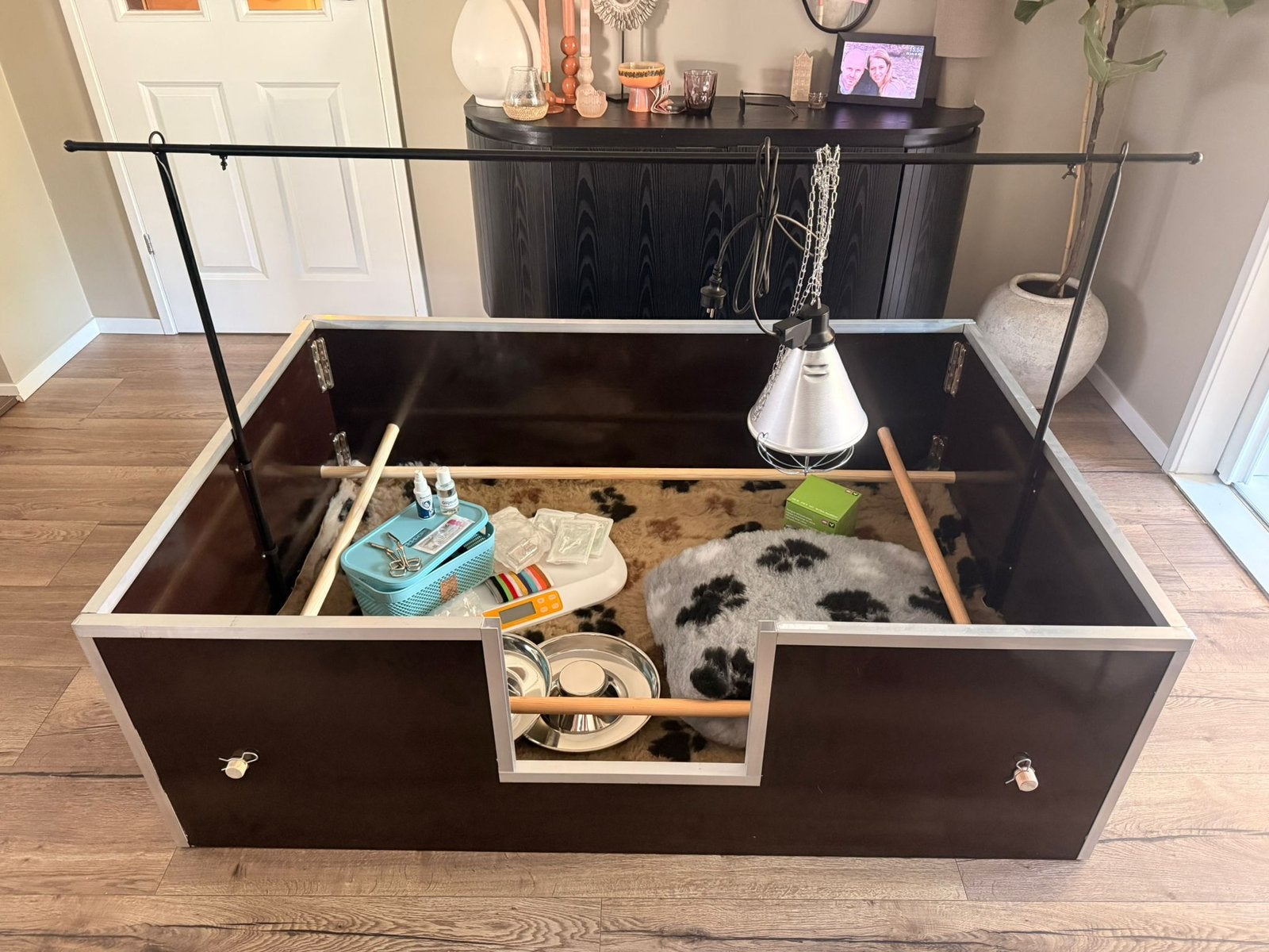 Complete werpkist, met ren, en bevallingset te huur., Dieren en Toebehoren, Hondenhokken, Ophalen, Zo goed als nieuw, 110 cm of meer