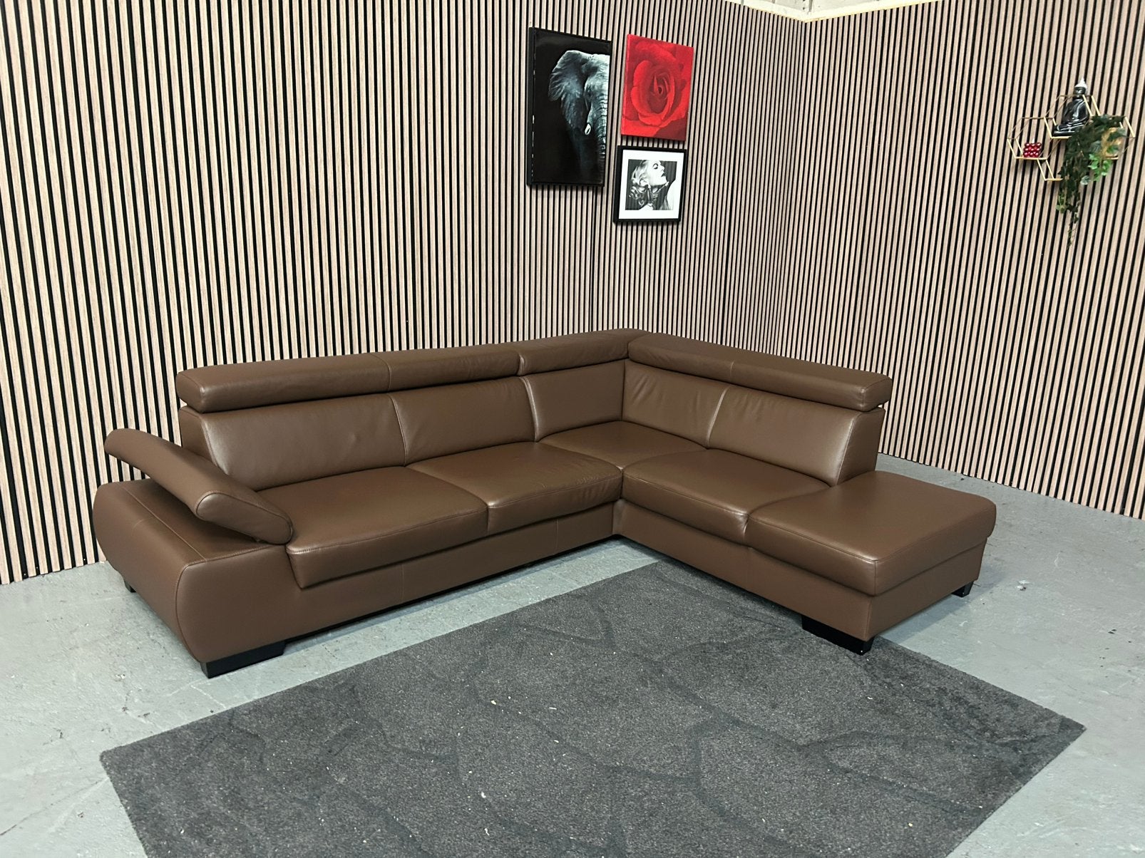GRATIS LEVERING Hoekbank Leer Bruin 264X207 GEREINIGD, Huis en Inrichting, Banken | Bankstellen, 250 tot 300 cm, Hoekbank, Leer