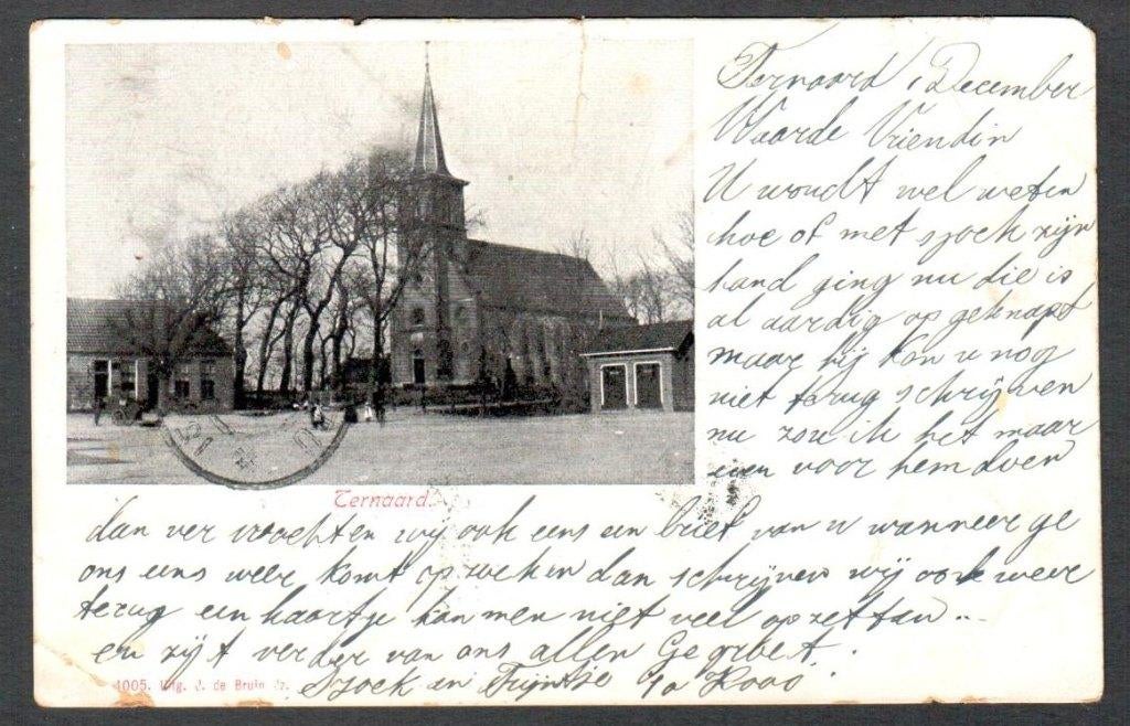Oude ansicht - Ternaard - 1902 - Frl., Ophalen of Verzenden, Voor 1920, Gelopen, Friesland