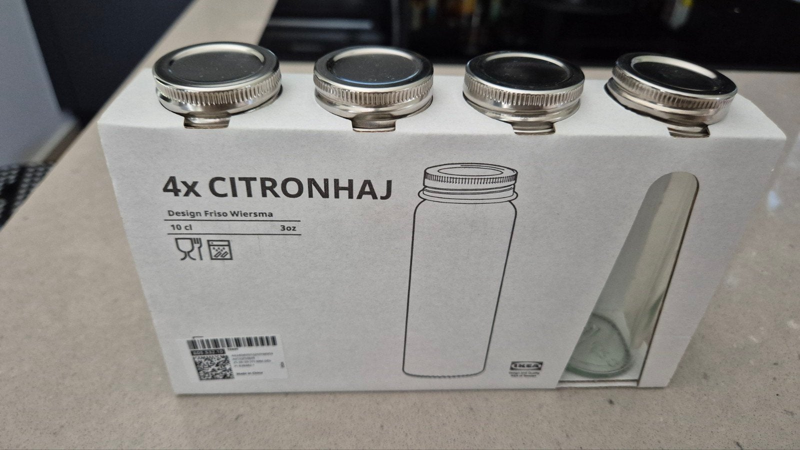 IKEA CITRONHAJ Glazen Voorraadpotten met Deksel (4 stuks), Huis en Inrichting, Glas, IKEA, Nieuw, Ophalen of Verzenden