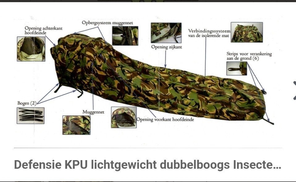 Defensie KPU lichtgewicht dubbelboogs insectennet, Verzamelen, Ophalen of Verzenden, Landmacht, Nederland