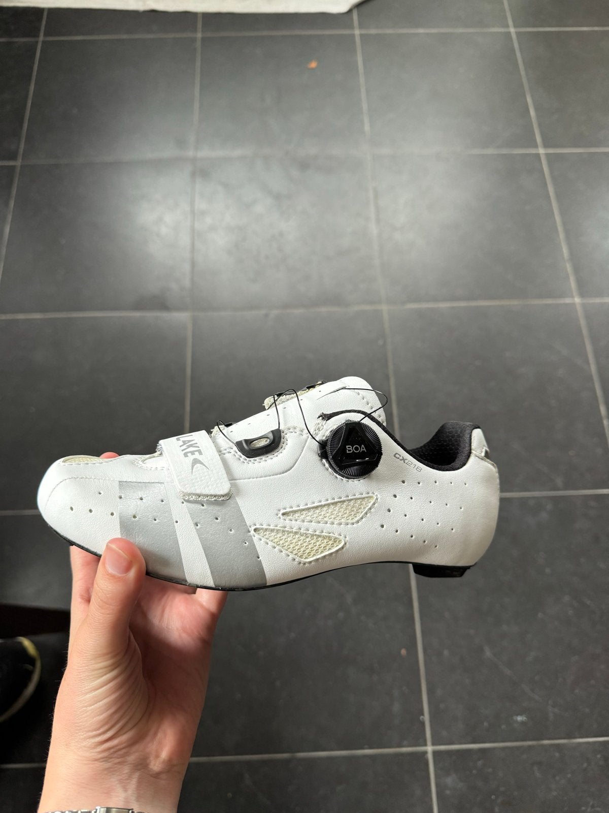 Lake CX218 Race Fietsschoenen - Wit/Zilver - Maat 38, Schoenen, Nieuw, Overige maten, Ophalen of Verzenden