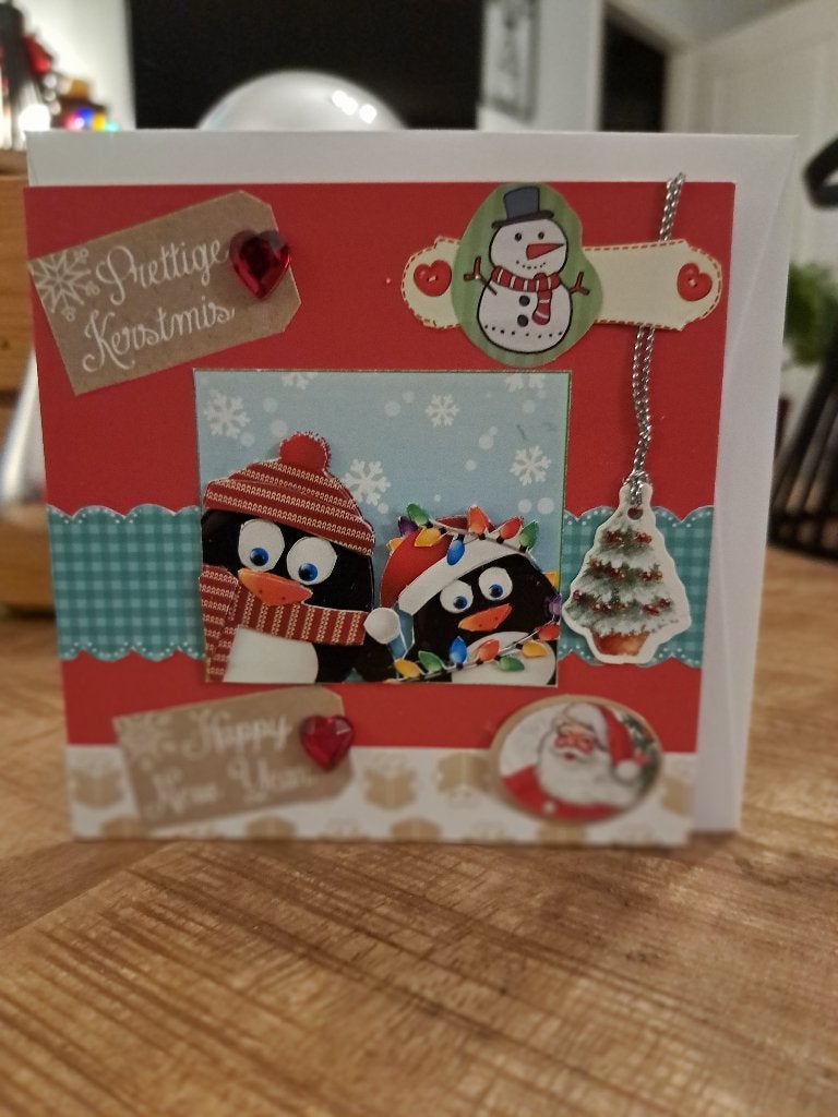 kerst kaart nr 5 met envelop, Hobby en Vrije tijd, Kaarten | Zelfgemaakt, Ophalen of Verzenden, Nieuw, Kerst