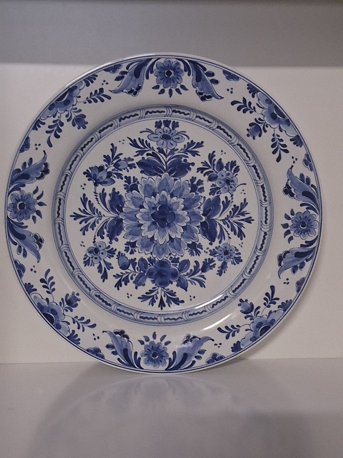 Puntgaaf Delfts Blauw wandbord - 34cm diameter, Ophalen of Verzenden