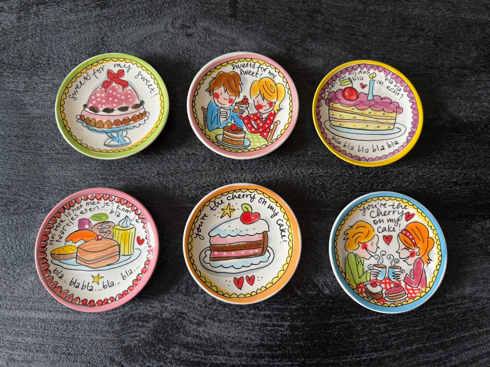 Blond Amsterdam – Set van 6 Petit Four schaaltjes, Ophalen of Verzenden, Zo goed als nieuw, Aardewerk, Schaal of Schalen