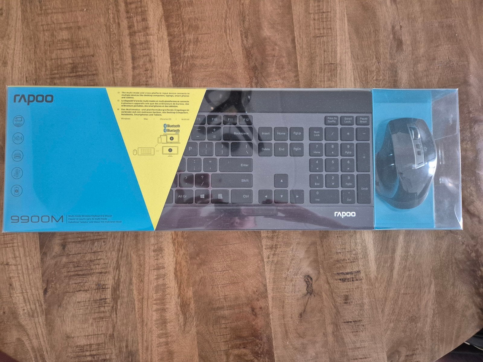 Rapoo 9900M draadloze ergonomisch toetsenbord en muis, Computers en Software, Ergonomisch, Ophalen of Verzenden, Zo goed als nieuw