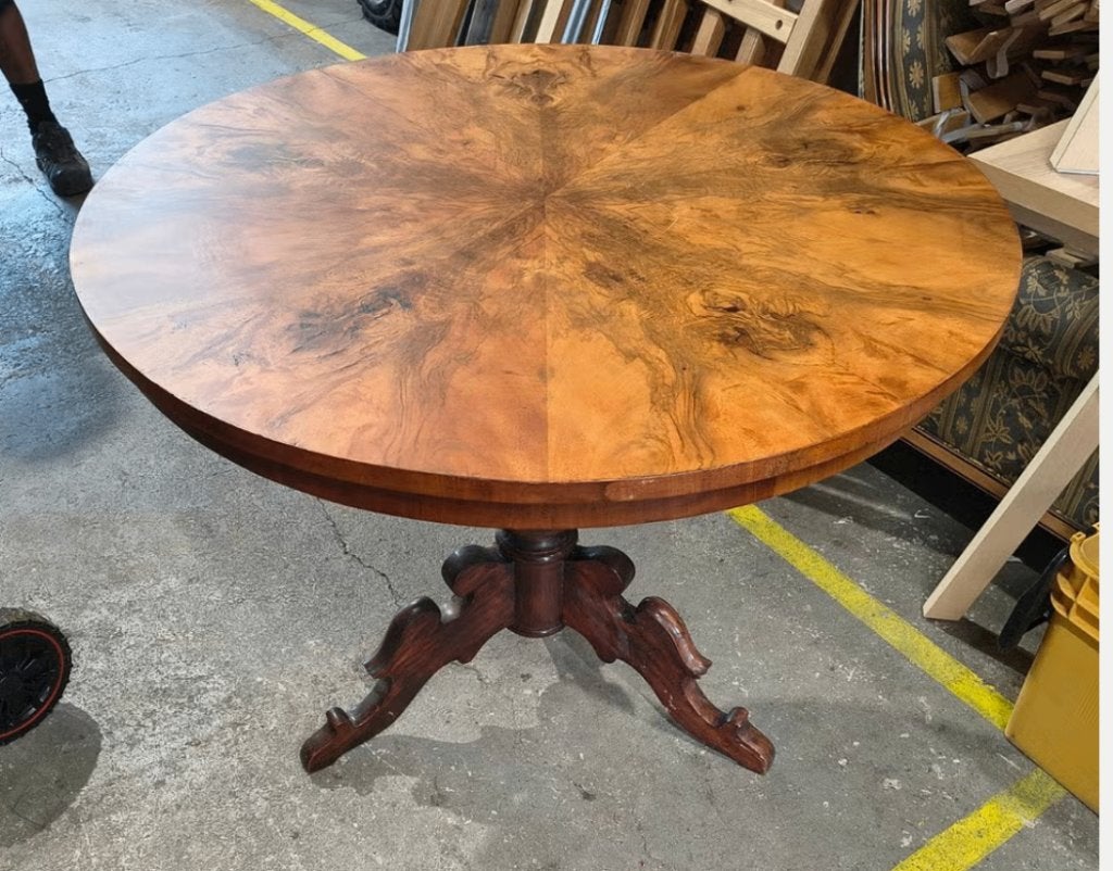 ronde tafel eettafel Walnoten fineer hout, Ophalen