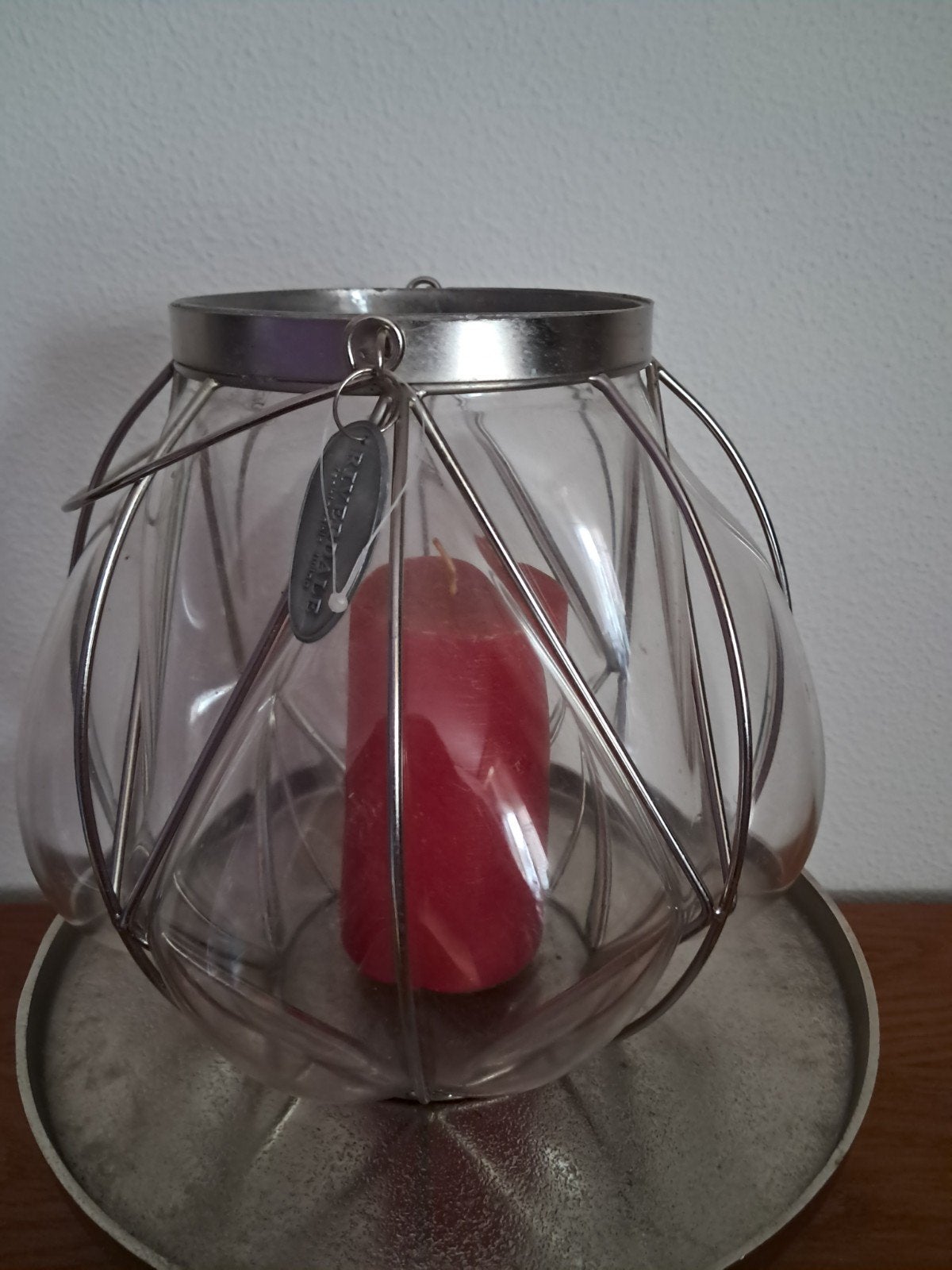 Bolvormig glazen windlicht van Riverdale., Huis en Inrichting, Woonaccessoires | Kandelaars en Kaarsen, Ophalen of Verzenden, Glas
