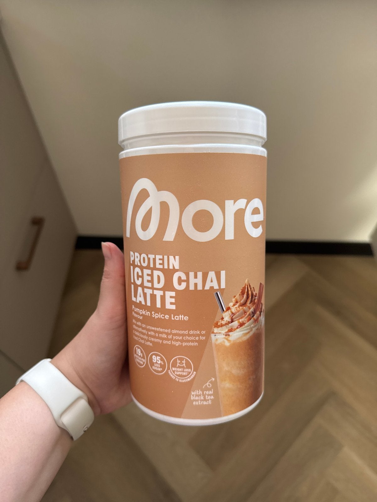 More Protein Iced Chai Latte Pumpkin Spice Latte, Ophalen of Verzenden, Gebruikt, Poeder of Drank