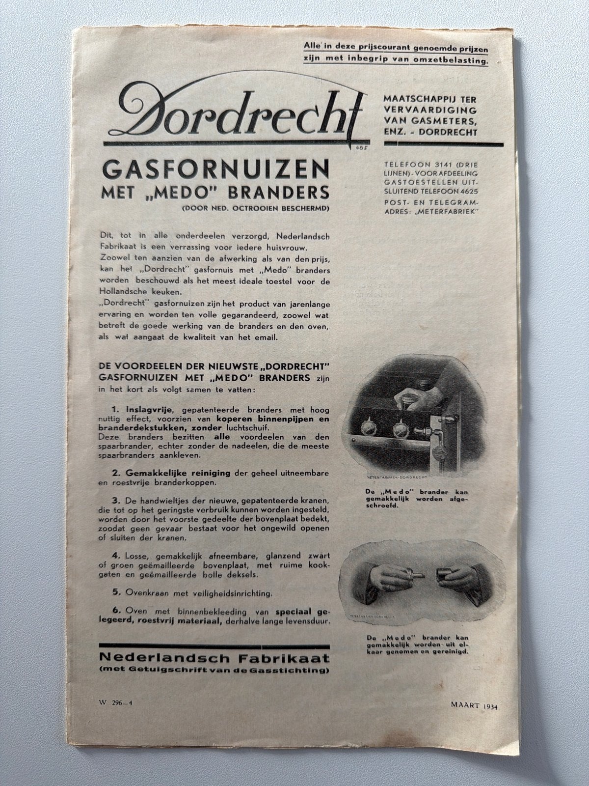 Zeldzame Dordrecht Gasfornuis Propaganda Serie 1934, Ophalen of Verzenden, Gelezen