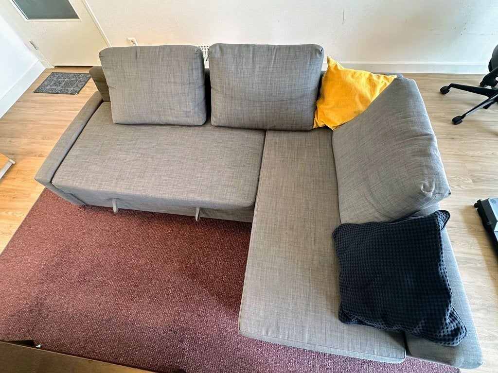 FRIHETEN ikea Corner sofa-bed with storage,  light grey, Ophalen, Gebruikt, 125 tot 150 cm, Hoekbank
