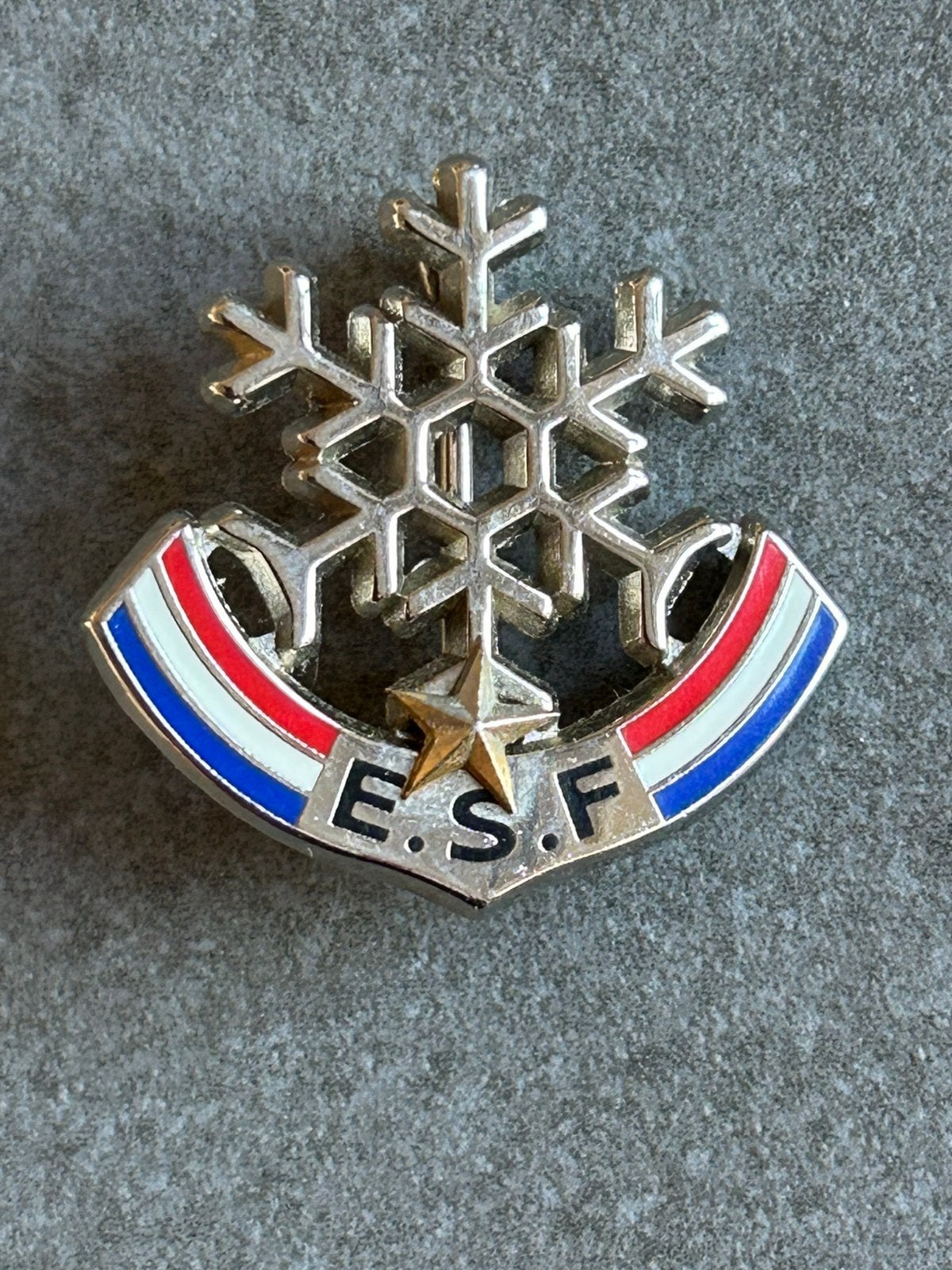 E.S.F. (École du Ski Français) skibadge uit Frankrijk, Ophalen of Verzenden, Overige onderwerpen, Speldje of Pin