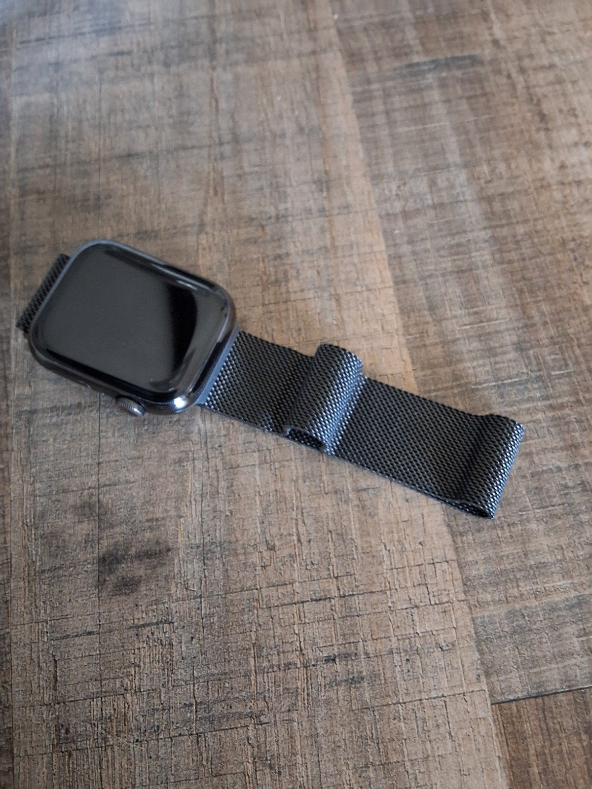 Apple Watch 7 Graphite met Milanees bandje, IOS, Ophalen of Verzenden, Zo goed als nieuw, Apple