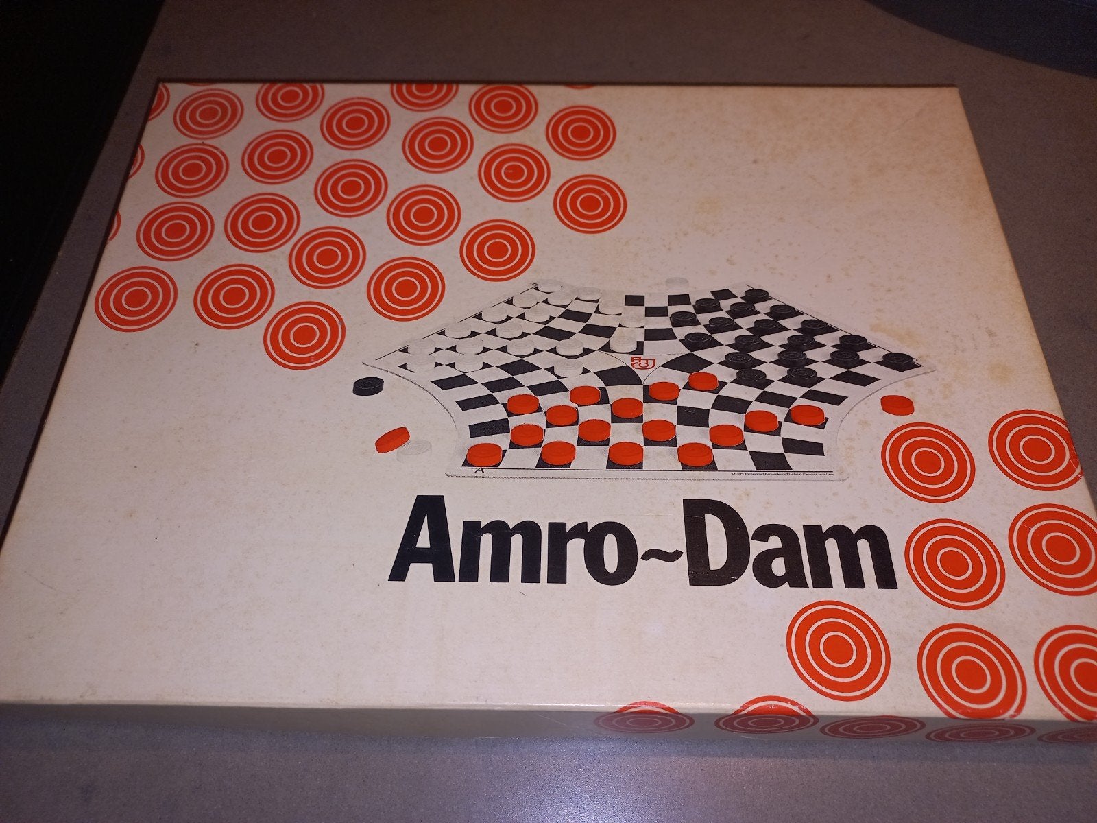 Zeldzaam Amro-Dam damspel uit 1977 - ABN AMRO uitgave, Hobby en Vrije tijd, Drie of vier spelers, Ophalen of Verzenden, Gebruikt
