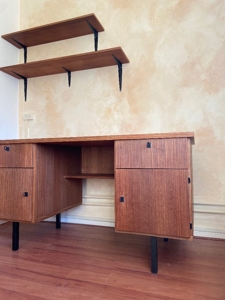 Mid-century bureau | vintage danish scandinavisch teak loft, Ophalen, Met lades, Gebruikt, Hout