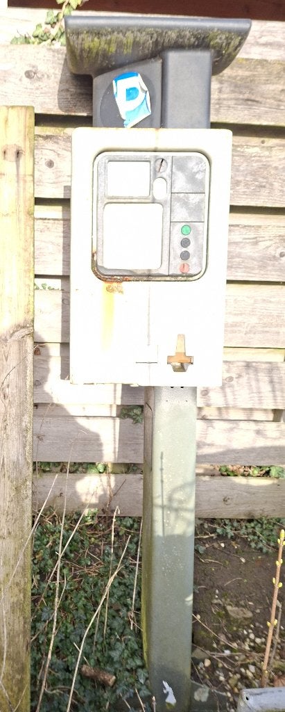 Vintage Parkeerautomaat, Ophalen, Gebruikt, Gebruiksvoorwerp, Ameide