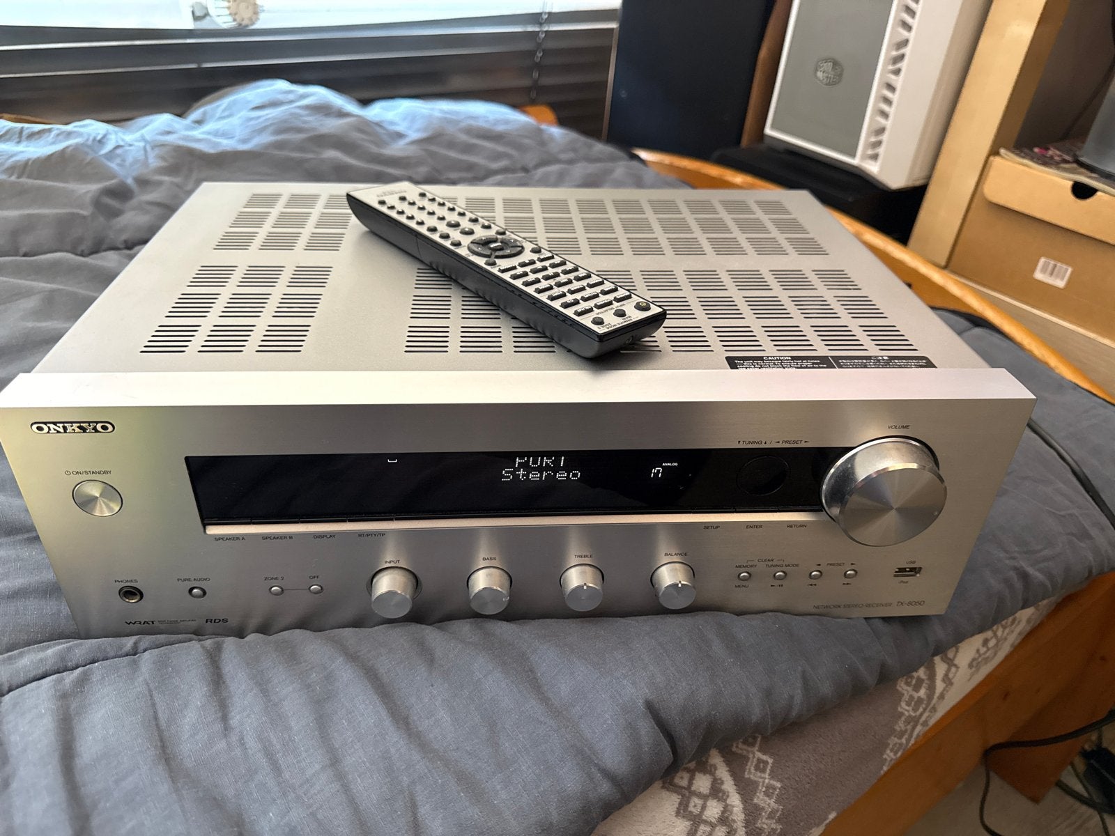 Onkyo TX-8050 Netwerk Stereo Receiver, Ophalen of Verzenden, Zo goed als nieuw, 120 watt of meer, Stereo