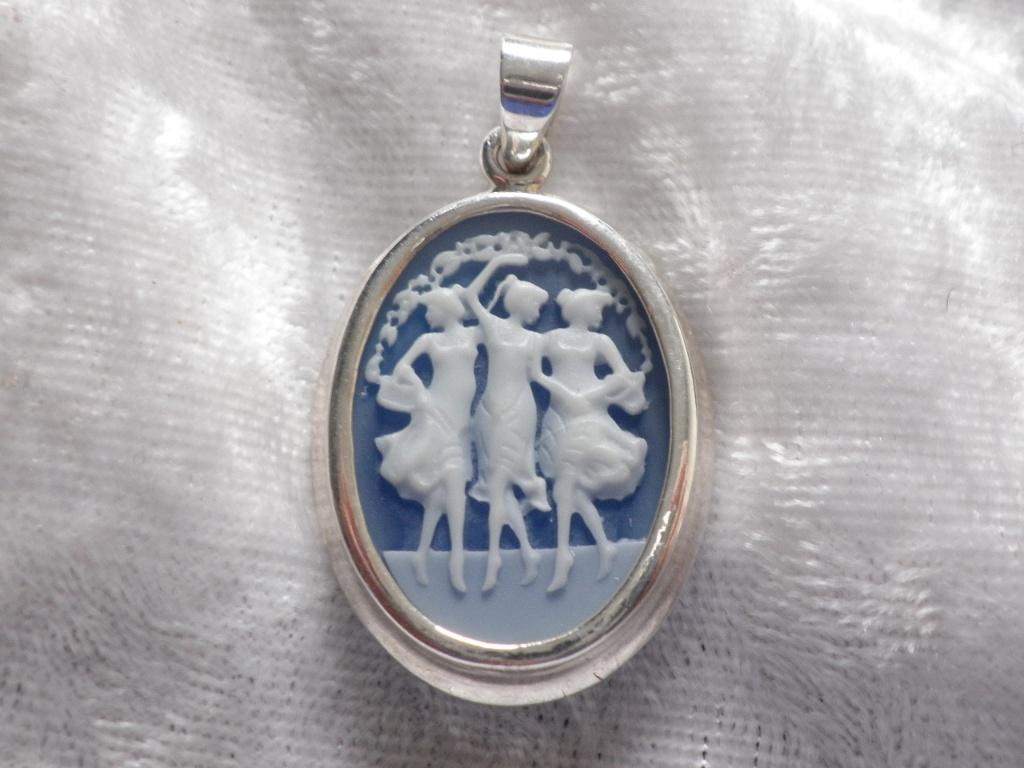 Mooie Zilveren Camee Hanger - de 3 Gratie en, Verzenden, Zilver, Ring