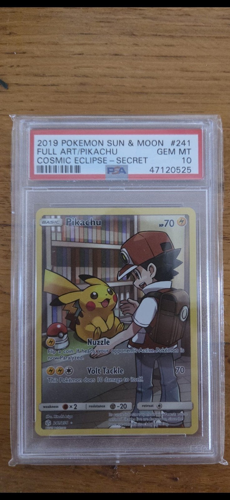 Pikachu Psa 10 Cosmic Eclipse Sun and Moon Full art 241/236, Ophalen of Verzenden, Nieuw, Losse kaart, Foil