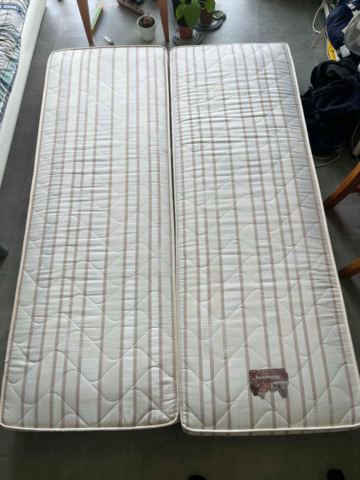 Two matrass 70x200cm (totaal 140x200cm), Gebruikt, Tweepersoons, Matras, 200 cm
