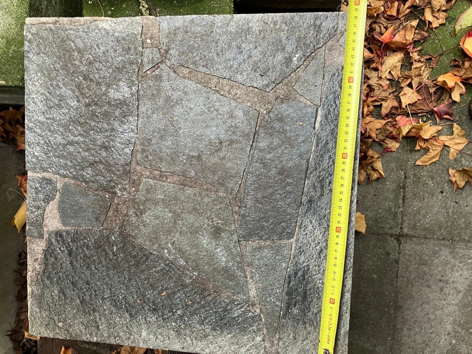 Terrastegels 49x49x4cm - 15 stuks, Ophalen, Gebruikt, 5 tot 10 m², Natuursteen