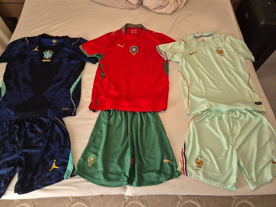 Wk tenues Brazilië Marokko Frankrijk blauw rood groen maat L, Maat XL, Ophalen of Verzenden, Shirt