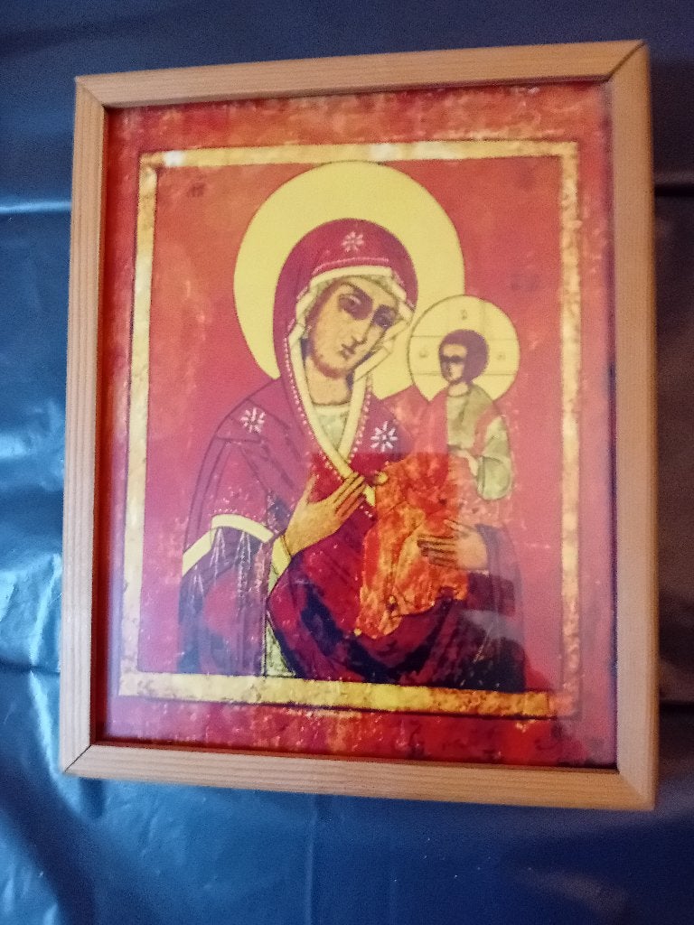 Mooie foto van icoon ingelijst (03)., Verzamelen, Religie, Verzenden, Nieuw, Overige typen, Christendom | Katholiek