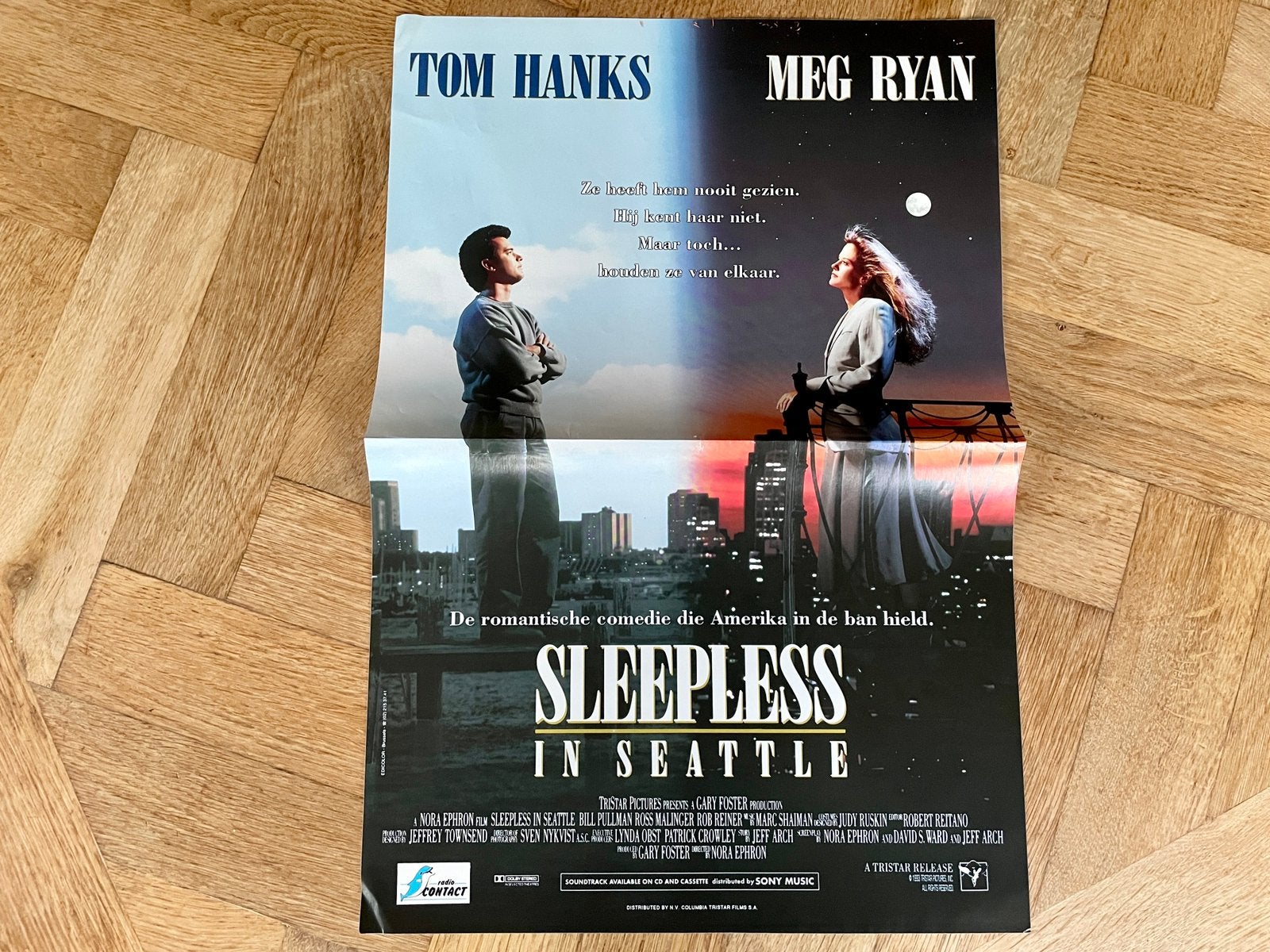 Sleepless in Seattle Filmposter - Nette staat, Rechthoekig Staand, Ophalen of Verzenden, Zo goed als nieuw, A1 t/m A3