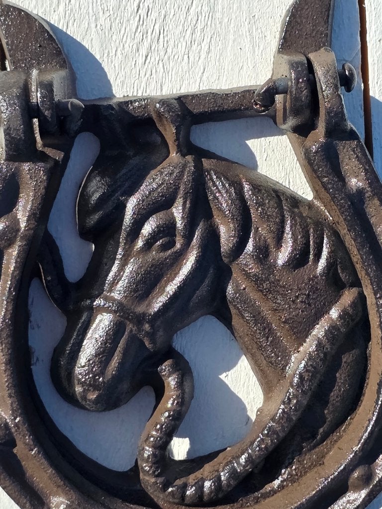 DEURKLOPPER / HOEFIJZER MET PAARDENHOOFD, Huis en tuin decoratie Marie, Nieuw, Info@huisentuindecoratiemarie.nl, Peize