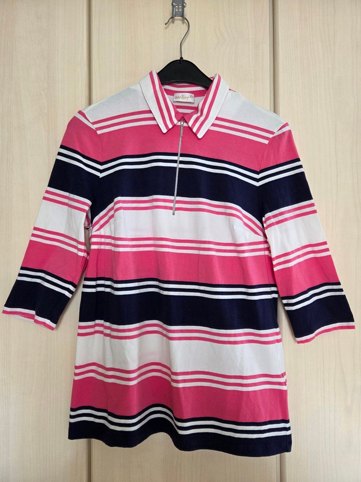 Atelier GS Gestreept Shirt Roze/Blauw/Wit Maat 44, Maat 42/44 (L), Ophalen of Verzenden, Zo goed als nieuw, Atelier Gs