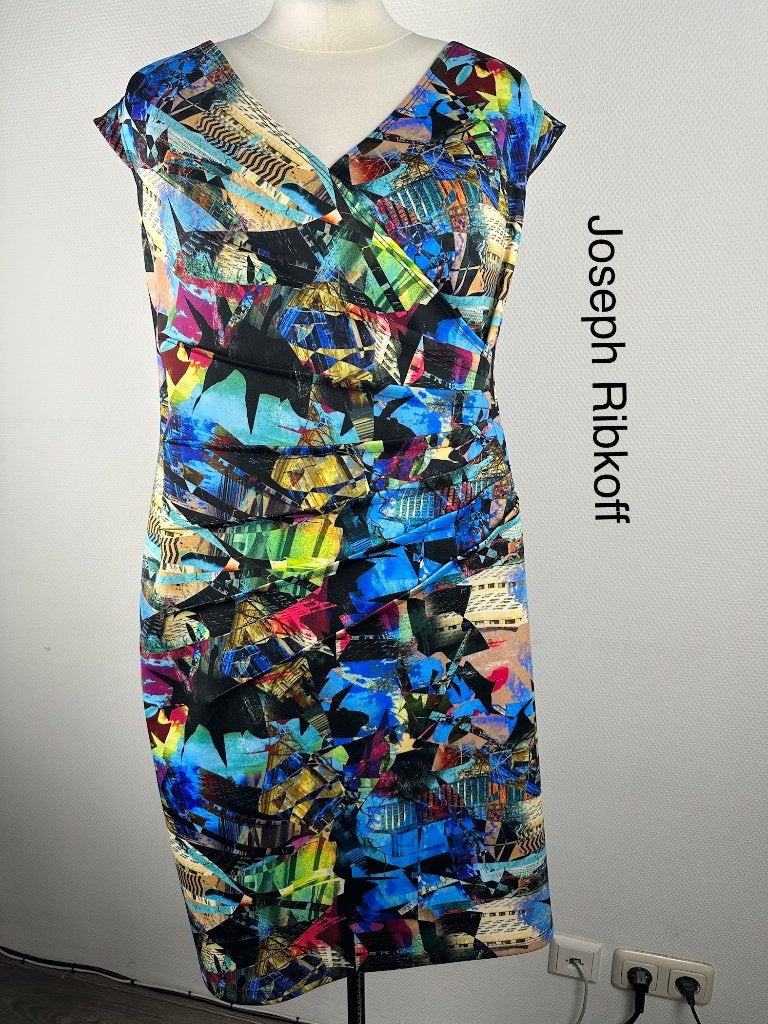 Joseph Ribkoff Jurk  (mt: 46) 15,3/260, Kleding | Dames, Jurken, Zo goed als nieuw, Maat 46/48 (XL) of groter, Zwart, Onder de knie