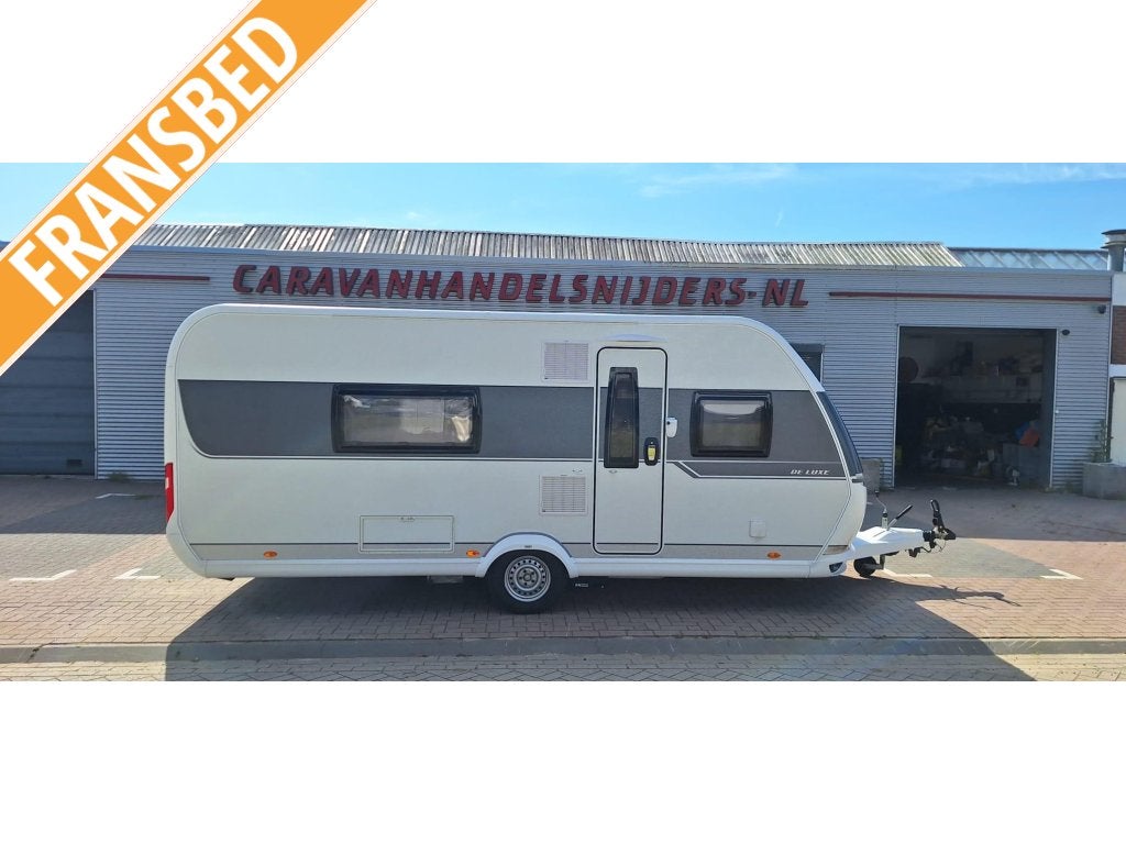 Hobby De Luxe 495 WFB Mover enduro! Voortent!, Caravans en Kamperen, Caravans, Standaardzit, Hobby, Schokbreker, Bedrijf