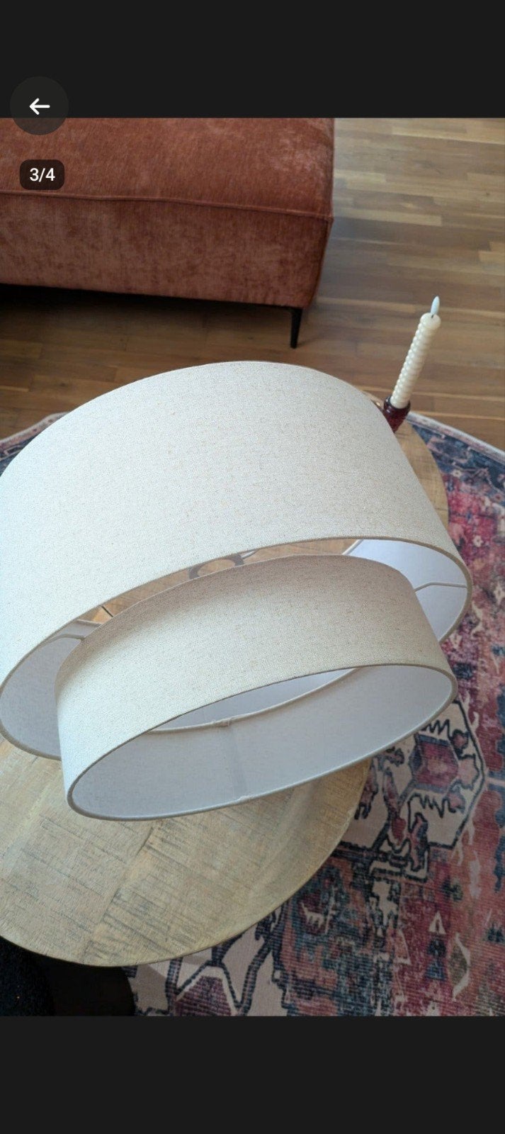 Nieuwe beige lampenkap linnenlook 45 cm, Hanglamp, Beige, Rond, Nieuw