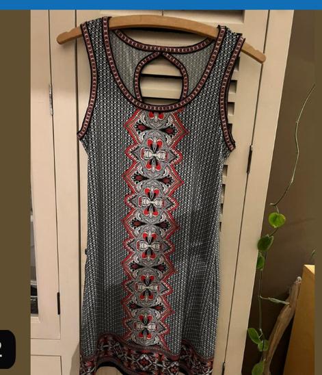 Jurk met leuke print, Ophalen of Verzenden, Zo goed als nieuw, Onder de knie