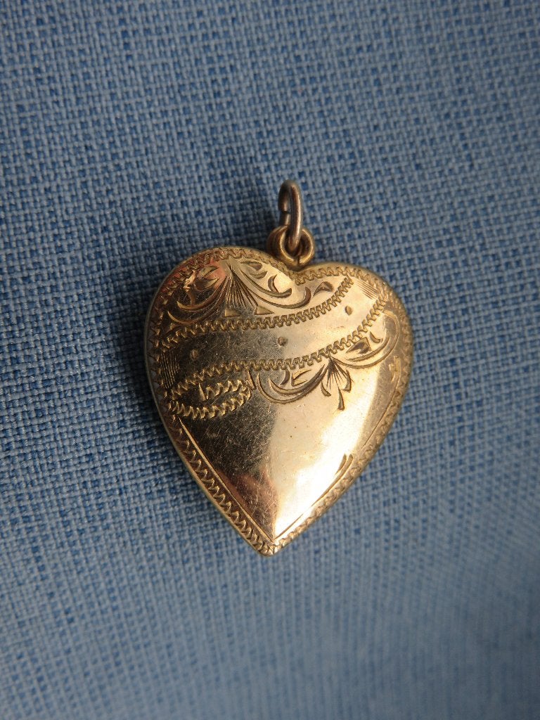 Antiek hart medaillon in 9 karaat goud, Sieraden, Tassen en Uiterlijk, Antieke sieraden, Ophalen of Verzenden, Goud, Hanger