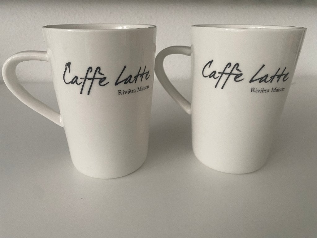 Riviera Maison Caffe Latte bekers (2x), Huis en Inrichting, Keuken | Servies, Overige merken, Nieuw, Ophalen of Verzenden, Modern