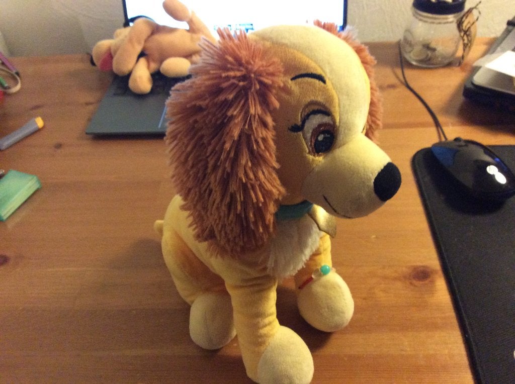 Lady knuffel Disney's Lady & de Vagebond. zittend 25 cm, Verzamelen, Disney, Ophalen of Verzenden, Overige figuren, Gebruikt, Knuffel