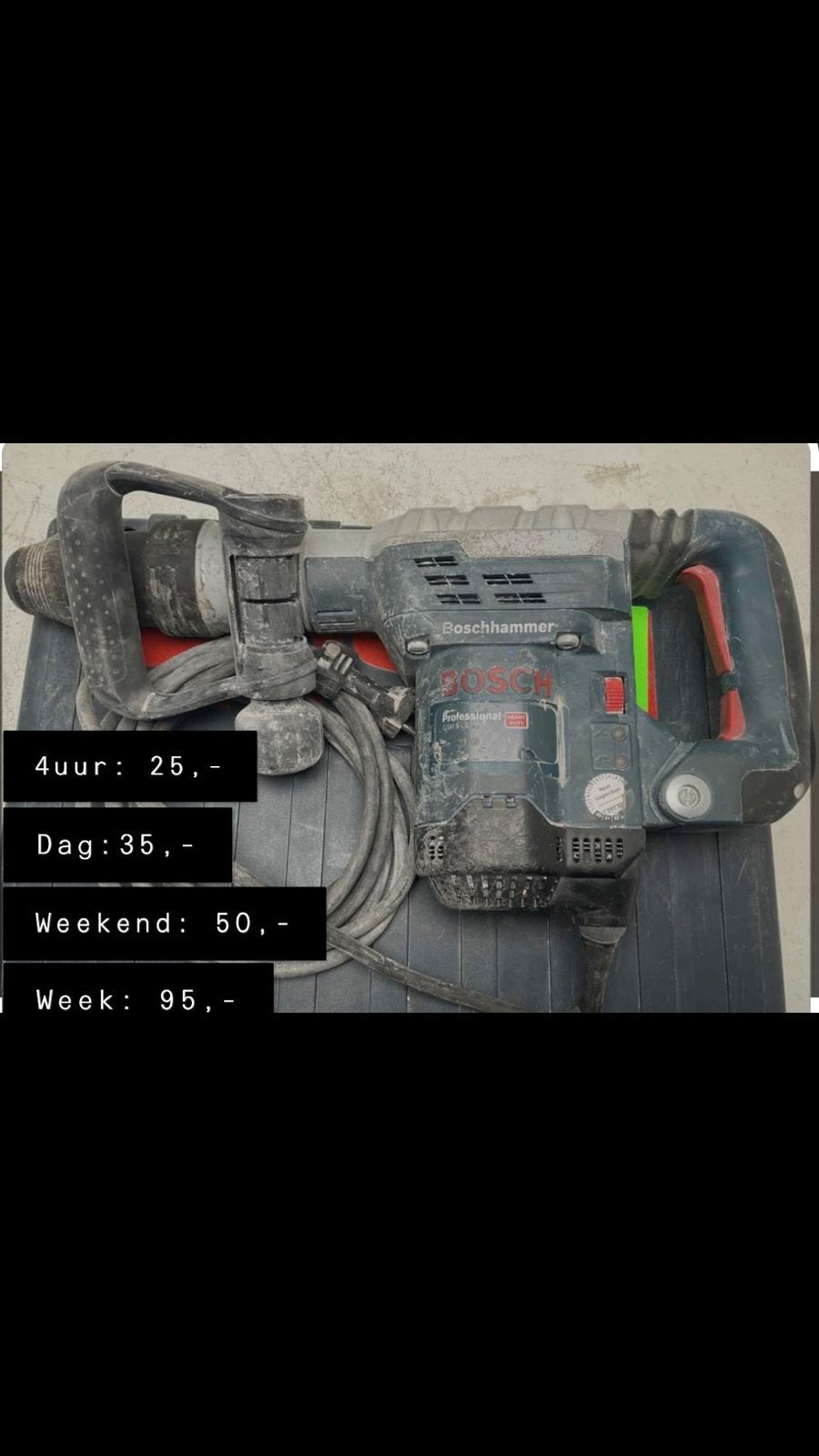 TE HUUR: Breekhamer 5kg, Doe-het-zelf en Verbouw, Gereedschap | Boormachines, Ophalen, Boor- en/of Breekhamer