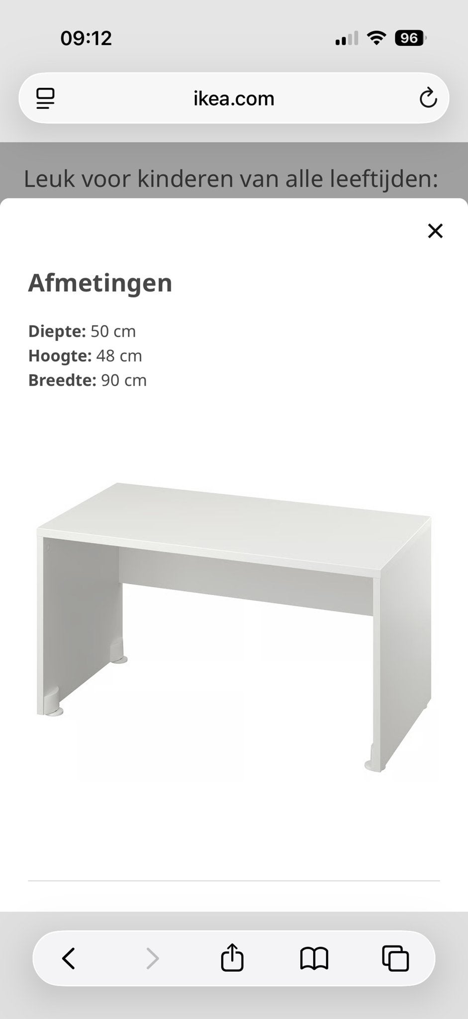 IKEA Wit Kinderbureau - Ideaal voor Thuisstudie, Ophalen of Verzenden, Zo goed als nieuw, IKEA, Kinderbureau