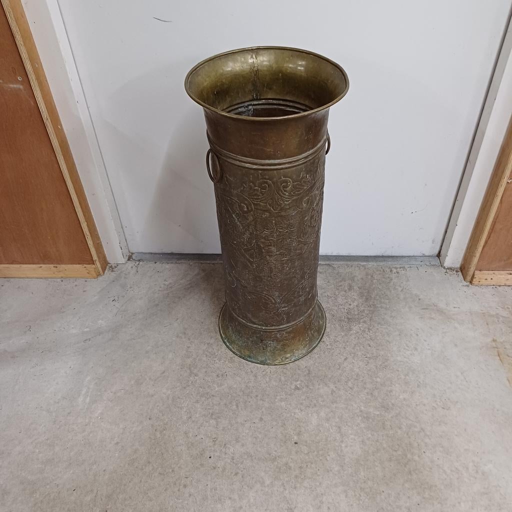 Koperen paraplu bak, Ophalen, Gebruikt, Hout