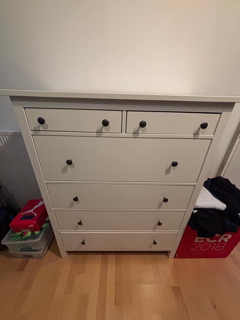 IKEA HEMNES Witte ladekast met 6 laden, Ophalen, Gebruikt, 100 tot 150 cm, 5 laden of meer