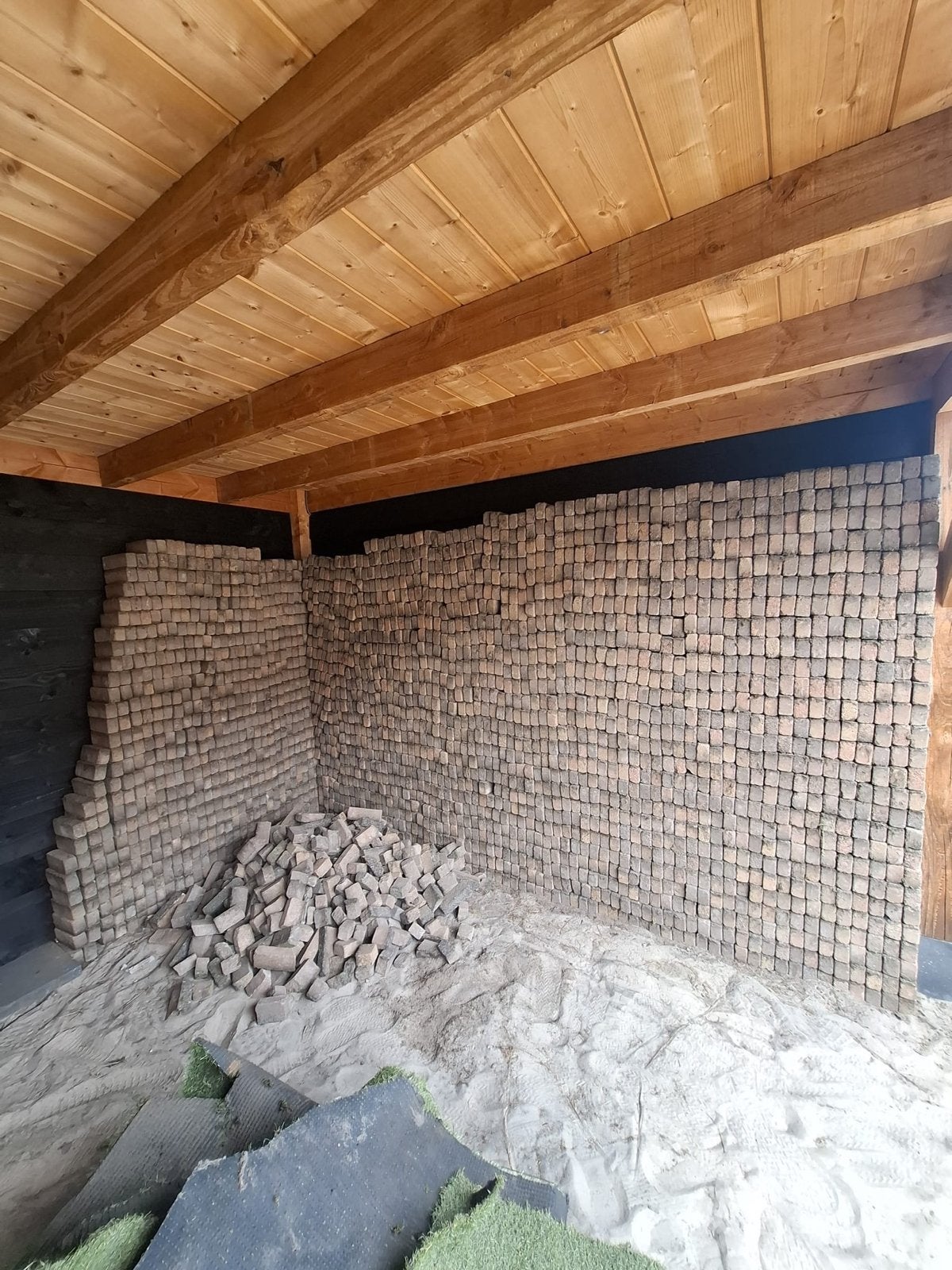 Gratis getrommelde betonklinkers +-28m², Tuin en Terras, Tegels en Klinkers, Ophalen, Gebruikt, Overige typen, 10 m² of meer