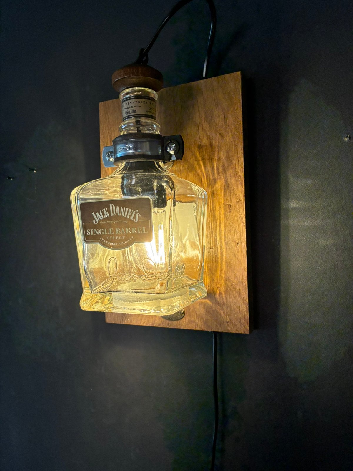 Jack Daniel’s single barrel wandlamp., Ophalen of Verzenden, Nieuw, Glas, Mancave