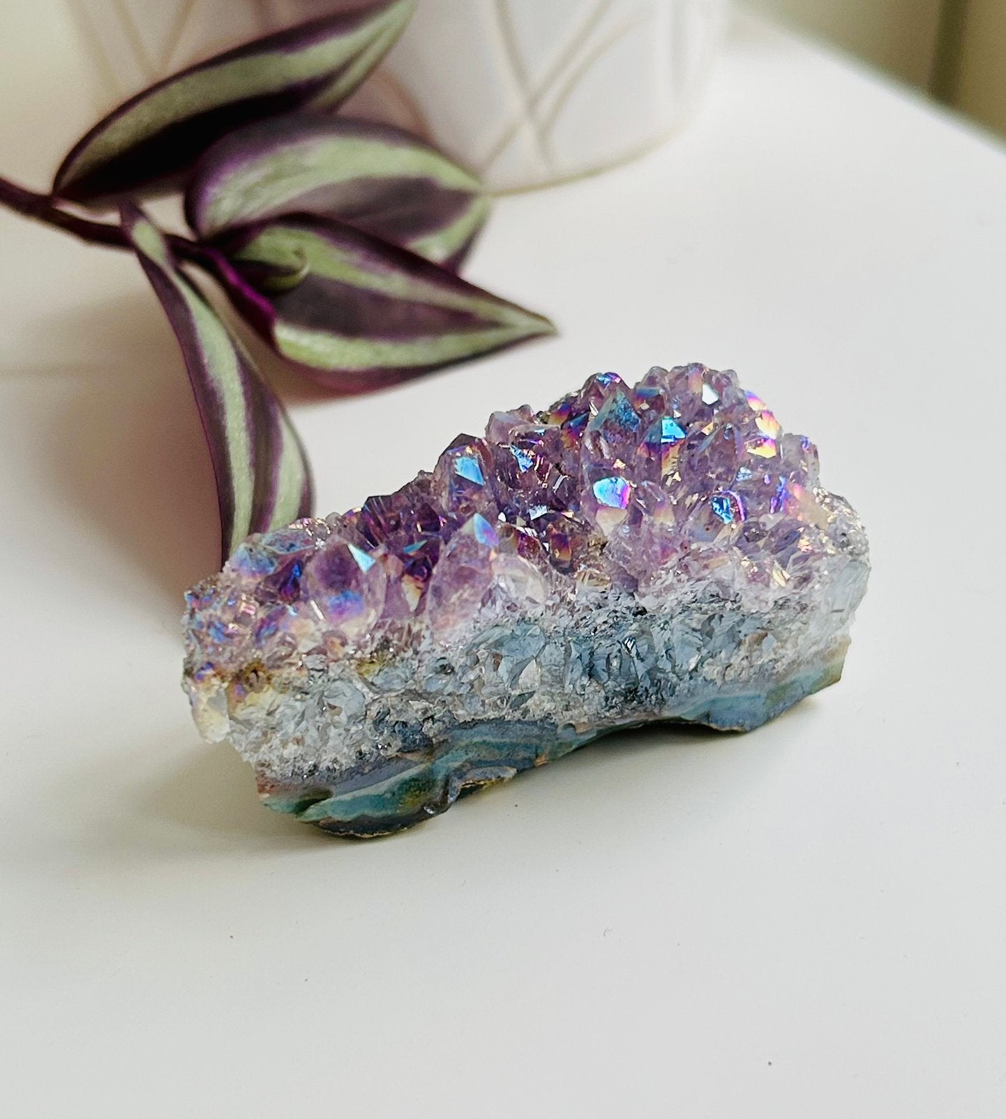 Amethist Engel Aura Cluster, Brazilië, Echt steen,  Zie info, Sieraden, Tassen en Uiterlijk, Edelstenen, Ophalen of Verzenden