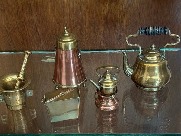 Miniatuur koperen keukengerei set, Antiek en Kunst, Antiek | Koper en Brons, Ophalen of Verzenden, Koper
