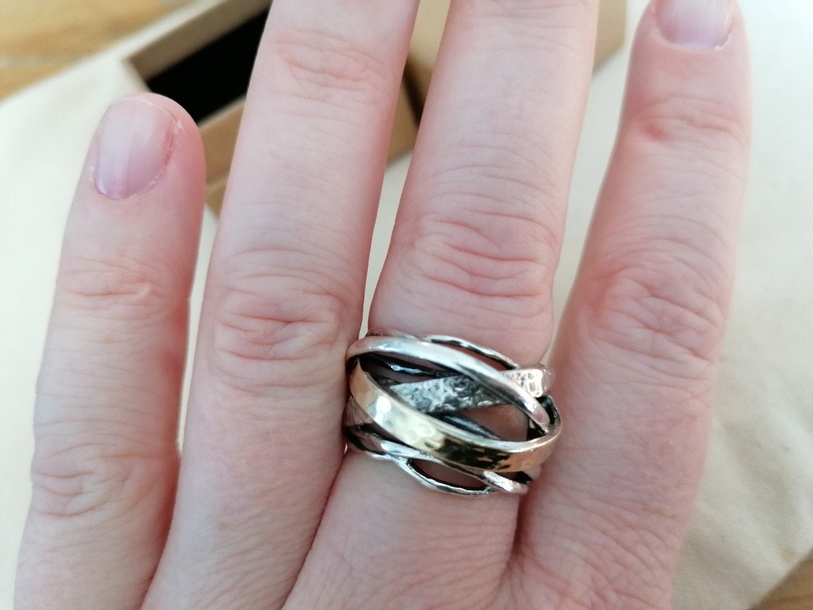 Nieuw Jeh Jewels zilveren ring 9 karaat met bogen, 19 tot 20, Nieuw, Ophalen of Verzenden, Dame