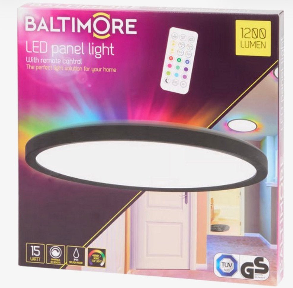 Baltimore Paneelverlichting met Afstandsbediening, Overige merken, Kunststof, Meerkleurig, Overige fittingen