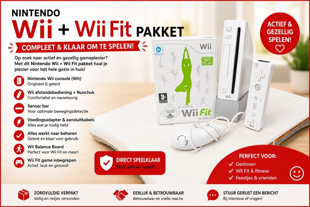 Nintendo Wii Console te Koop – Compleet & Klaar om te Spelen, Ophalen of Verzenden