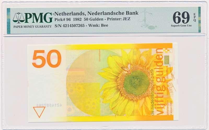 Nederland 50 Gulden 1982 Zonnebloem PMG69, Ophalen of Verzenden, 50 gulden, Los biljet