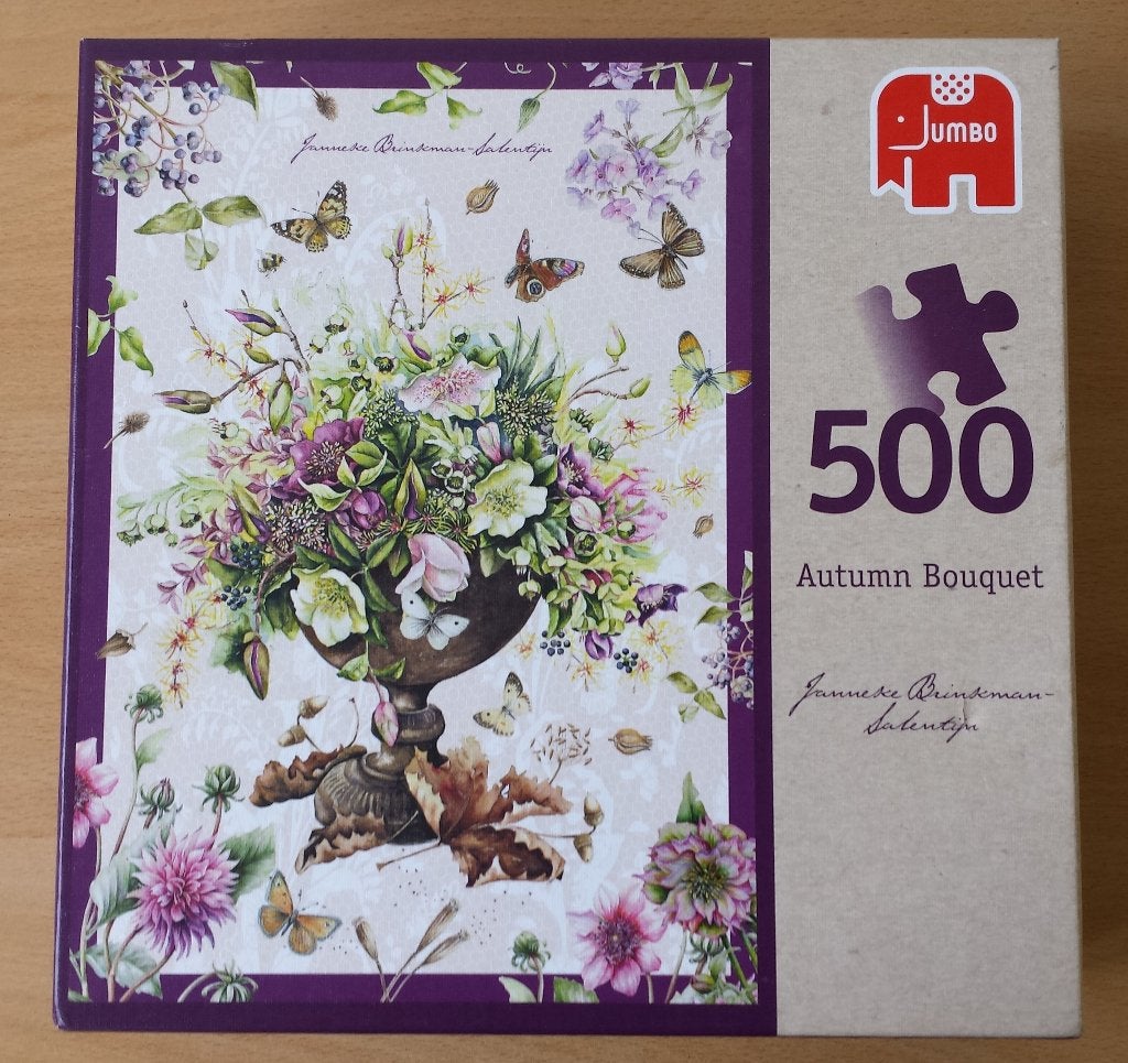 Puzzel Autumn Bouquet - Janneke Brinkman - 500 st. - Jumbo, Ophalen of Verzenden, 500 t/m 1500 stukjes, Gebruikt, Legpuzzel